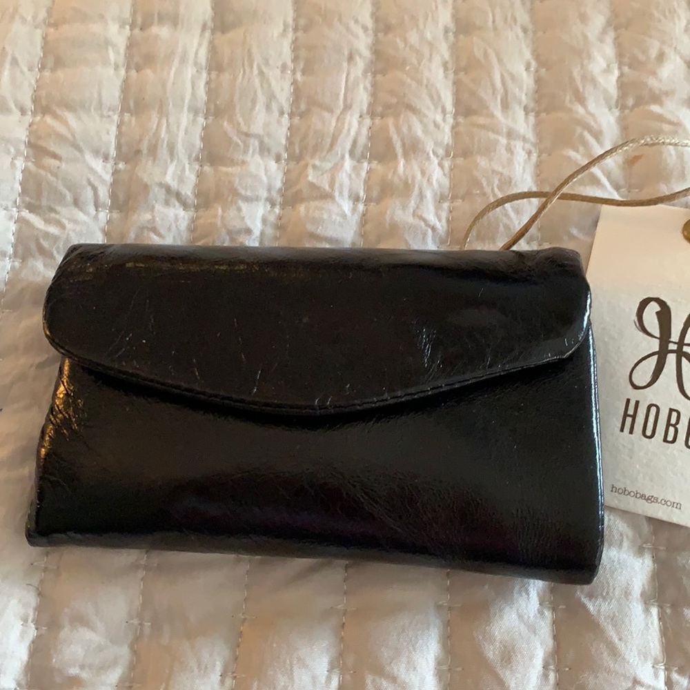 Brand new HOBO black mini bifold wallet black